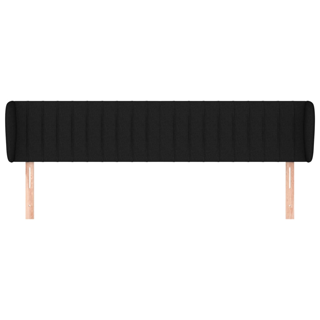 Cabeceira de cama c/ abas tecido 163x23x78/88 cm preto