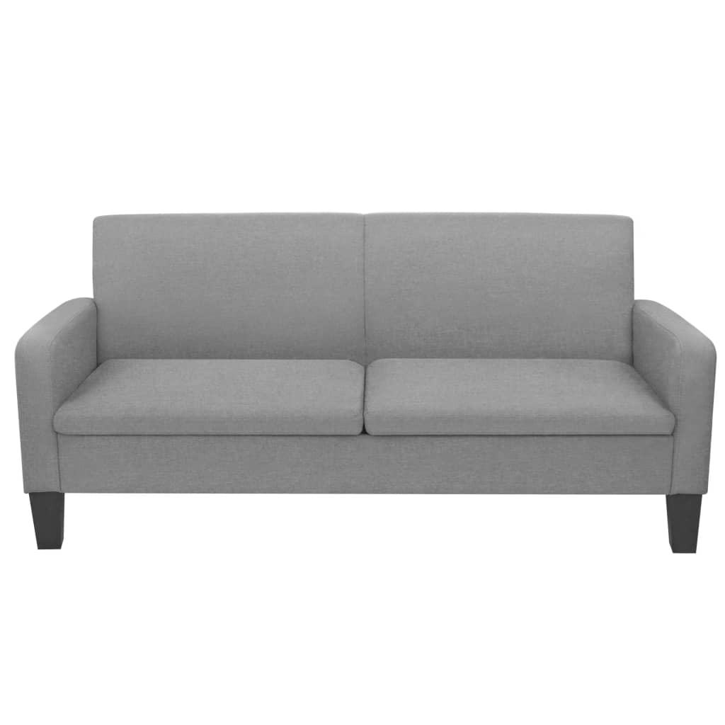 Sofá de 3 lugares 180x65x76 cm cinzento-claro