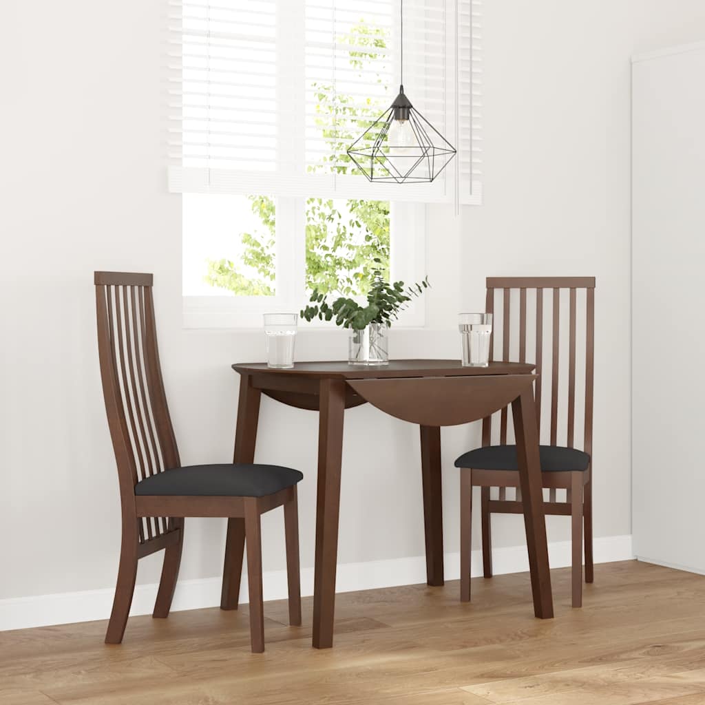 Cadeiras de jantar com almofadões 2 pcs madeira maciça castanho