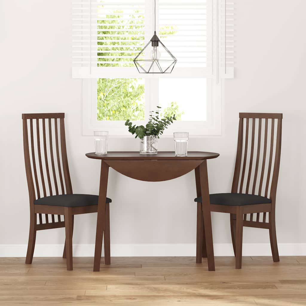 Cadeiras de jantar com almofadões 2 pcs madeira maciça castanho