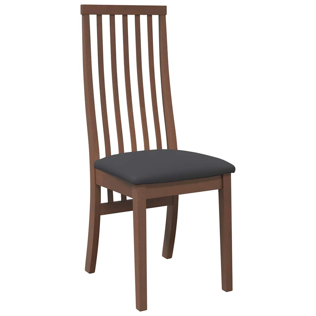 Cadeiras de jantar com almofadões 2 pcs madeira maciça castanho