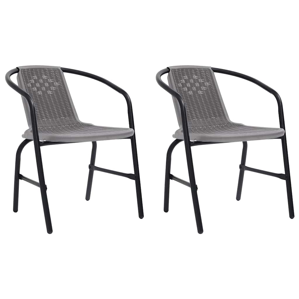 Cadeiras de jardim 2 pcs vime plástico e aço 110 kg