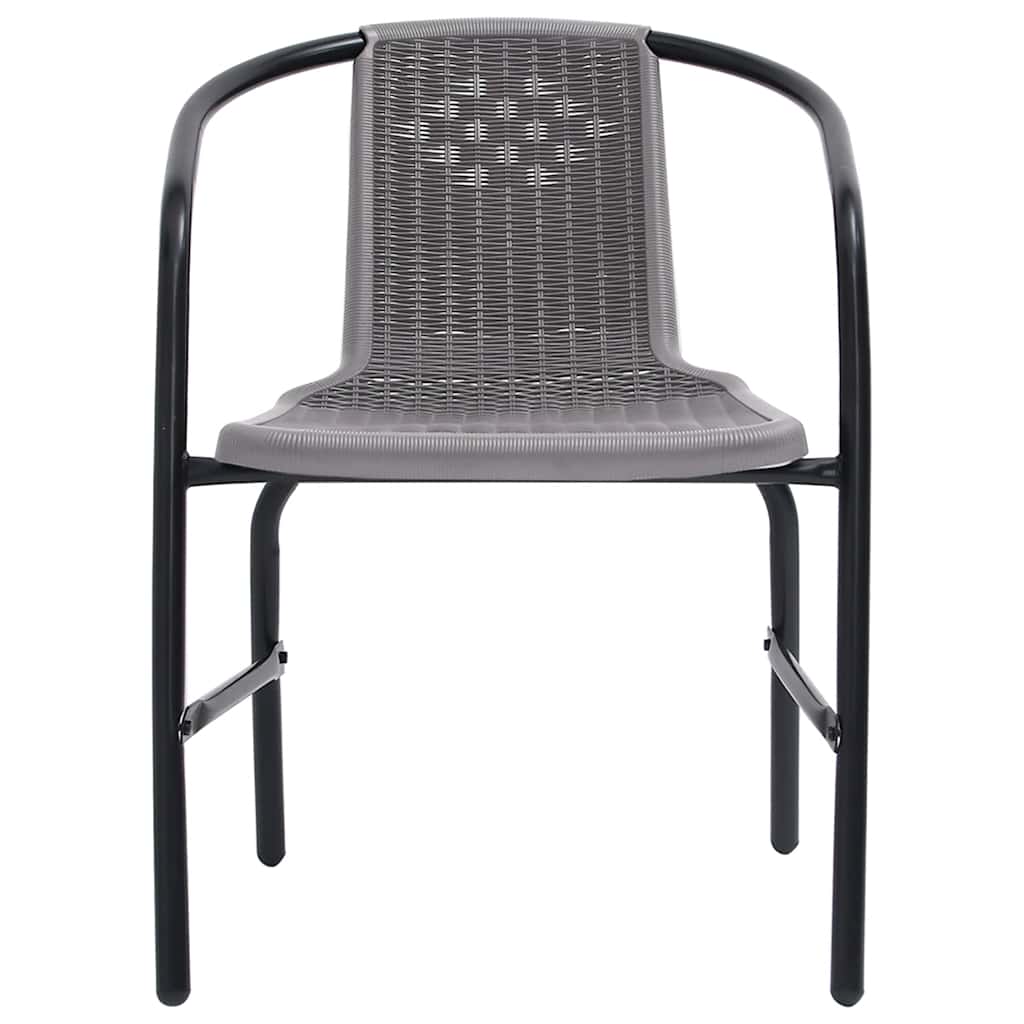 Cadeiras de jardim 2 pcs vime plástico e aço 110 kg
