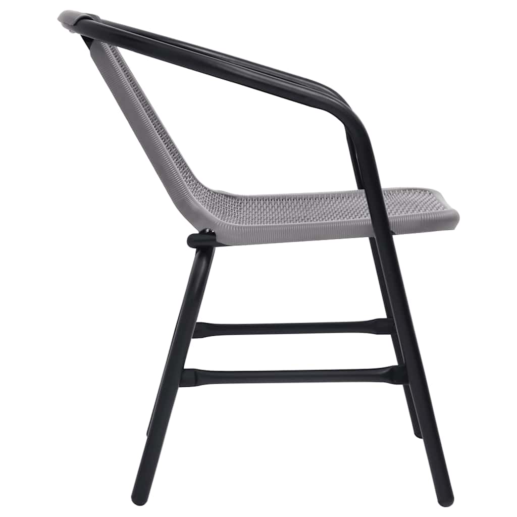 Cadeiras de jardim 2 pcs vime plástico e aço 110 kg