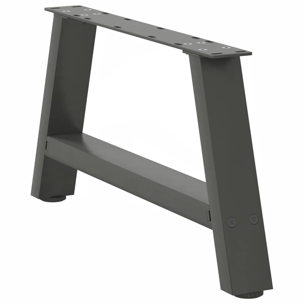 Pés para mesa de centro em formato a, 2 peças, antracite, 60x(30-31) cm, aço