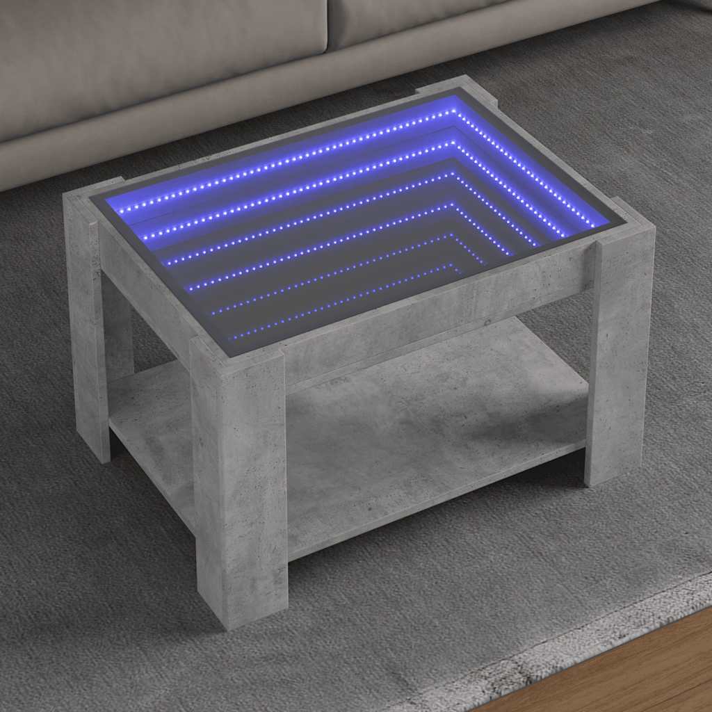 Mesa de centro c/ leds 73x53x45 cm derivados de madeira
