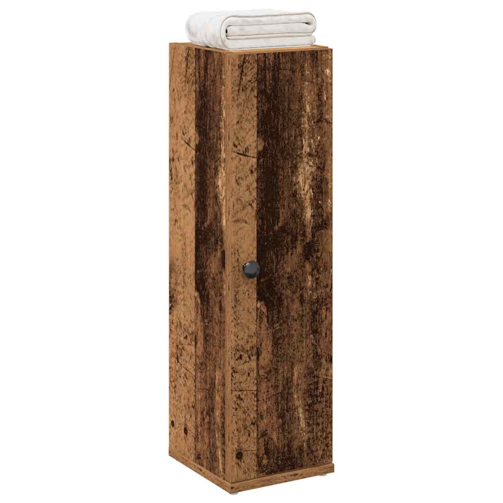 Móvel p/ casa banho c/ suporte rolos 20,5x22x72cm madeira velha