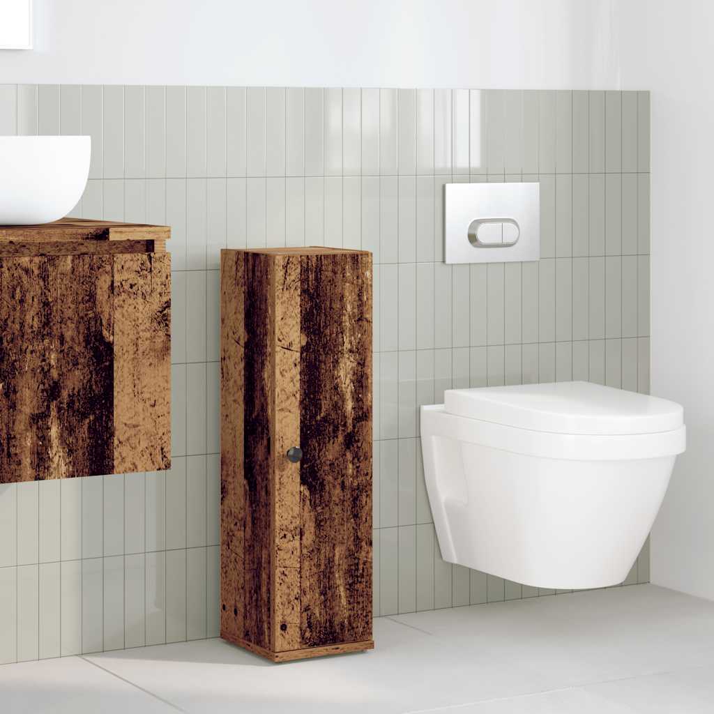 Móvel p/ casa banho c/ suporte rolos 20,5x22x72cm madeira velha