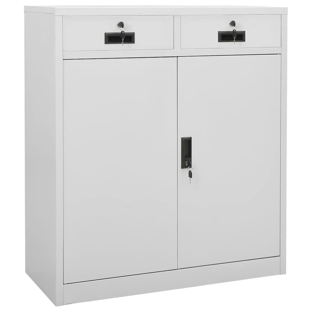Armário de escritório 90x40x102 cm aço cinzento-claro