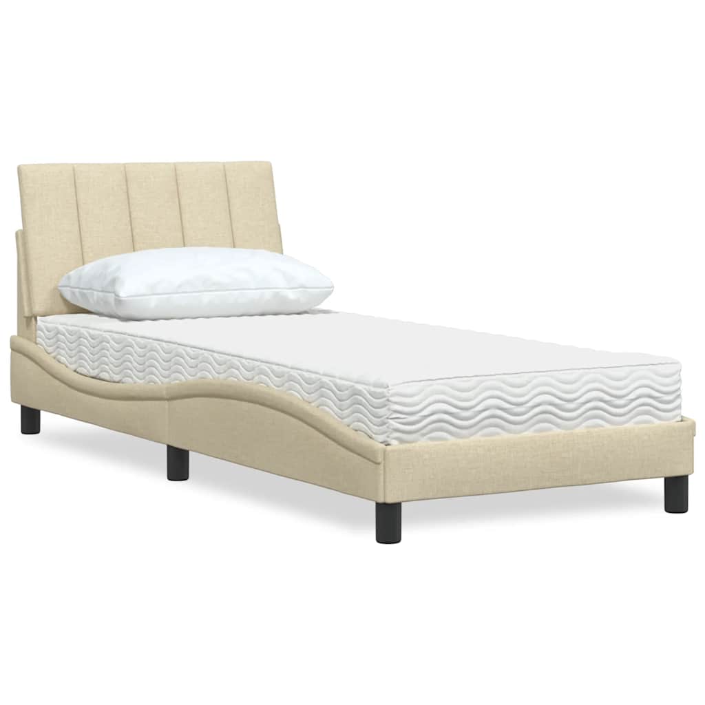Cama com colchão hanko 90x200 cm tecido cor creme