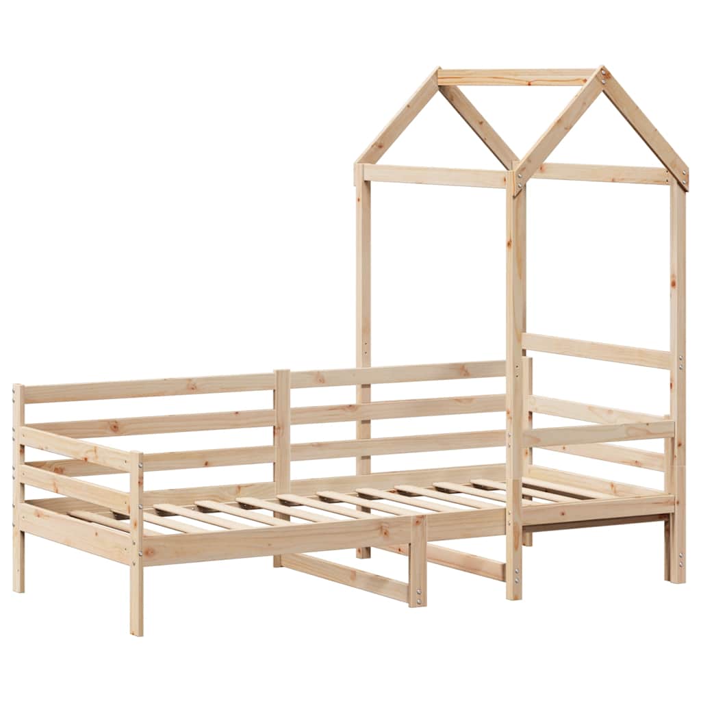 Sofá-cama com telhado 80x200 cm madeira de pinho maciça