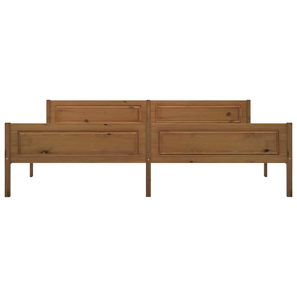 Estrutura de cama 200x200 cm pinho maciço castanho mel