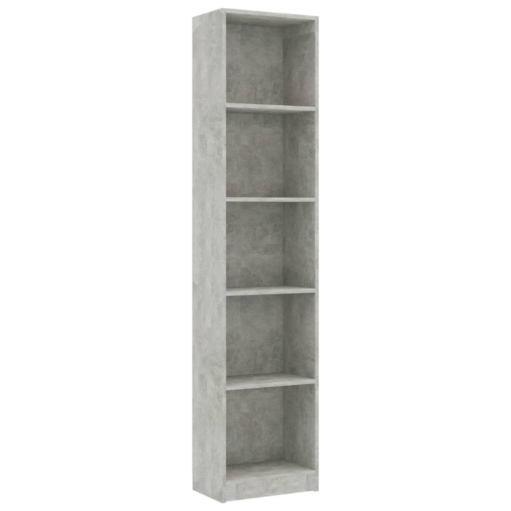 Estante com 5 prateleiras 40x24x175 cm contraplacado cinzento