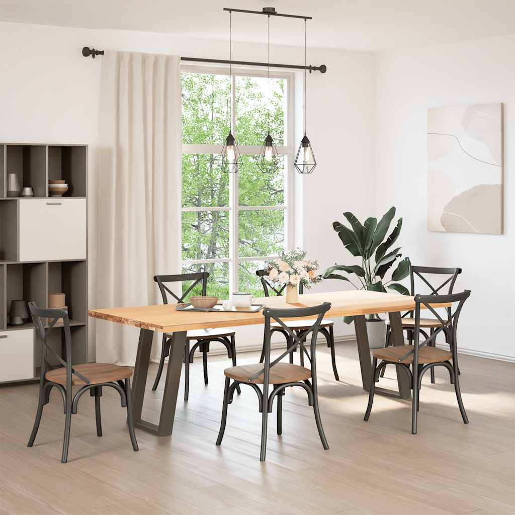 Pés para mesa de jantar em formato de u, 2 peças, aço natural, 60x(72-73) cm, aço