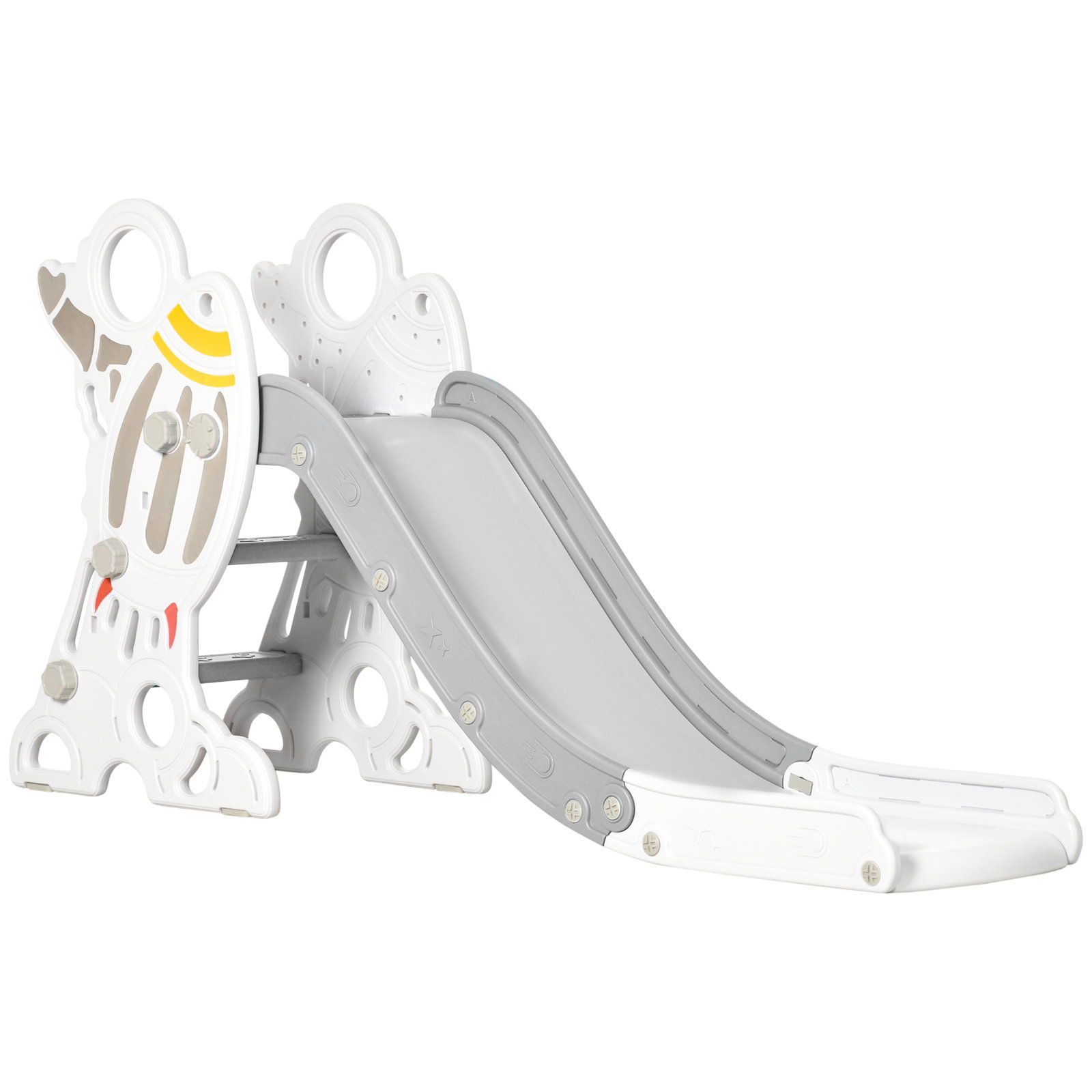 Escorregador para crianças de 18-36 meses com 3 degraus antiderrapantes 157x46,5x80 cm cinza