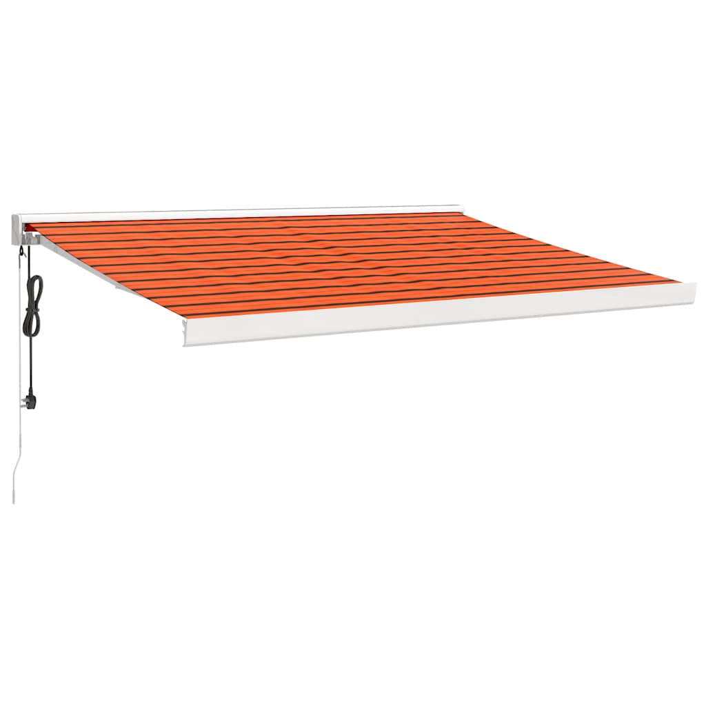 Toldo retrátil 3,5x2,5 m tecido e alumínio laranja e castanho