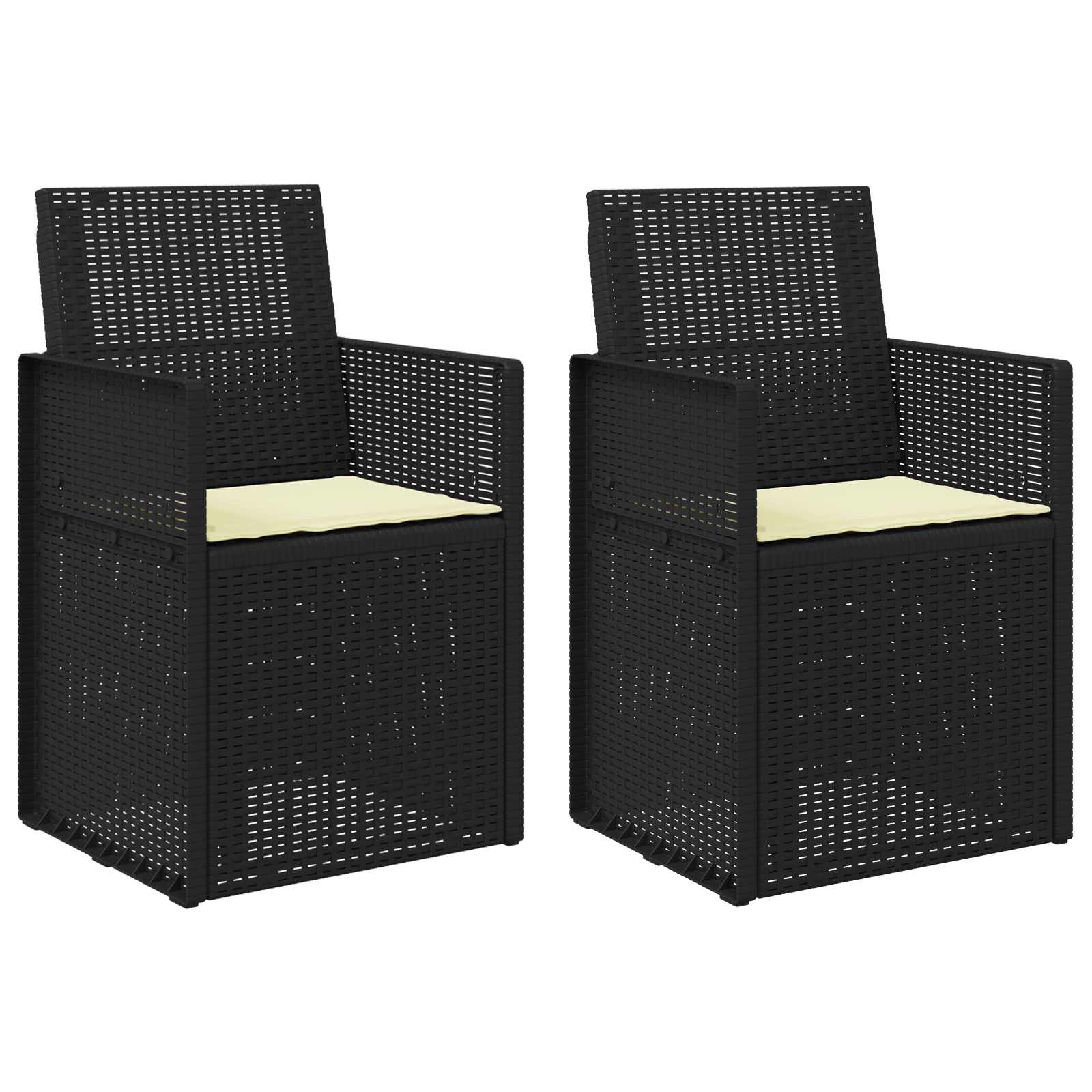 Cadeiras de jantar para jardim 2 unid. antracite e creme PP