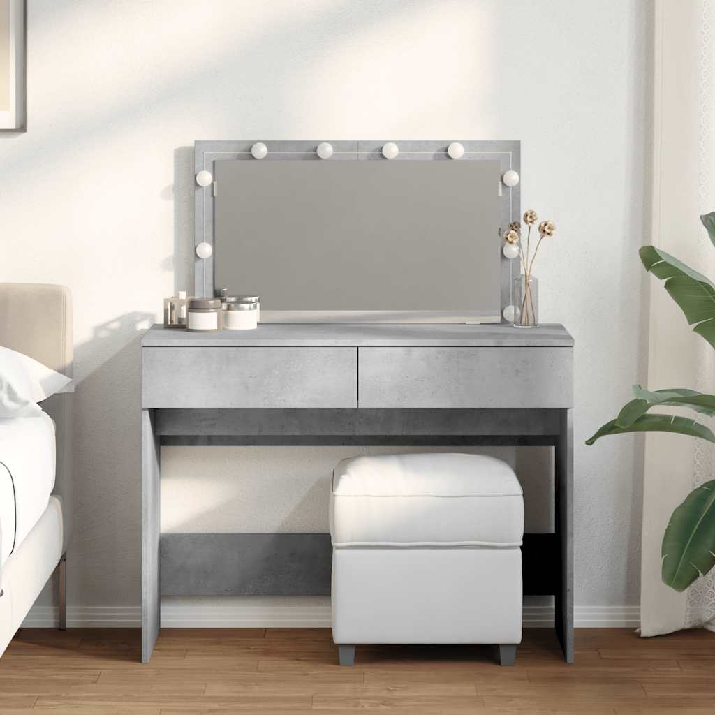 Toucador com leds 100x40x120 cm cinzento cimento
