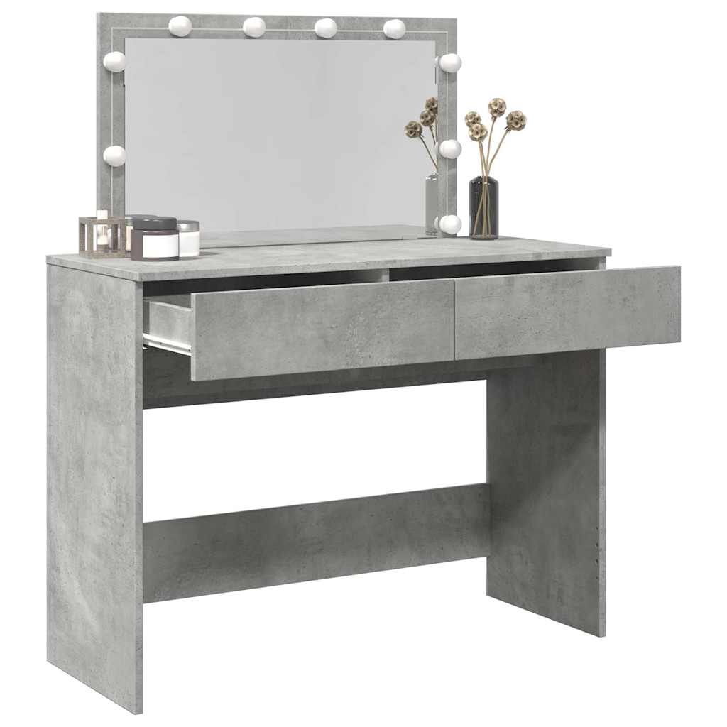 Toucador com leds 100x40x120 cm cinzento cimento