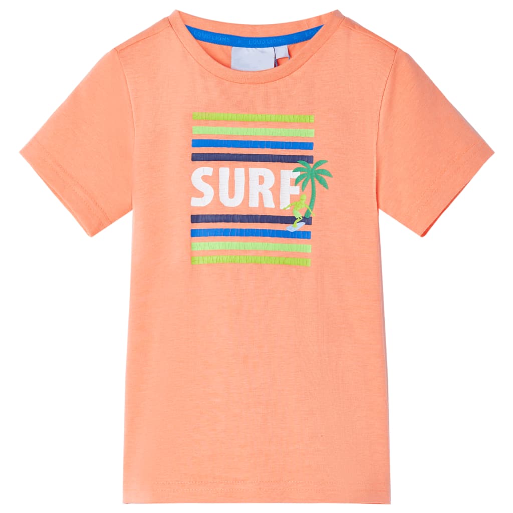 T-shirt para criança laranja-néon 140