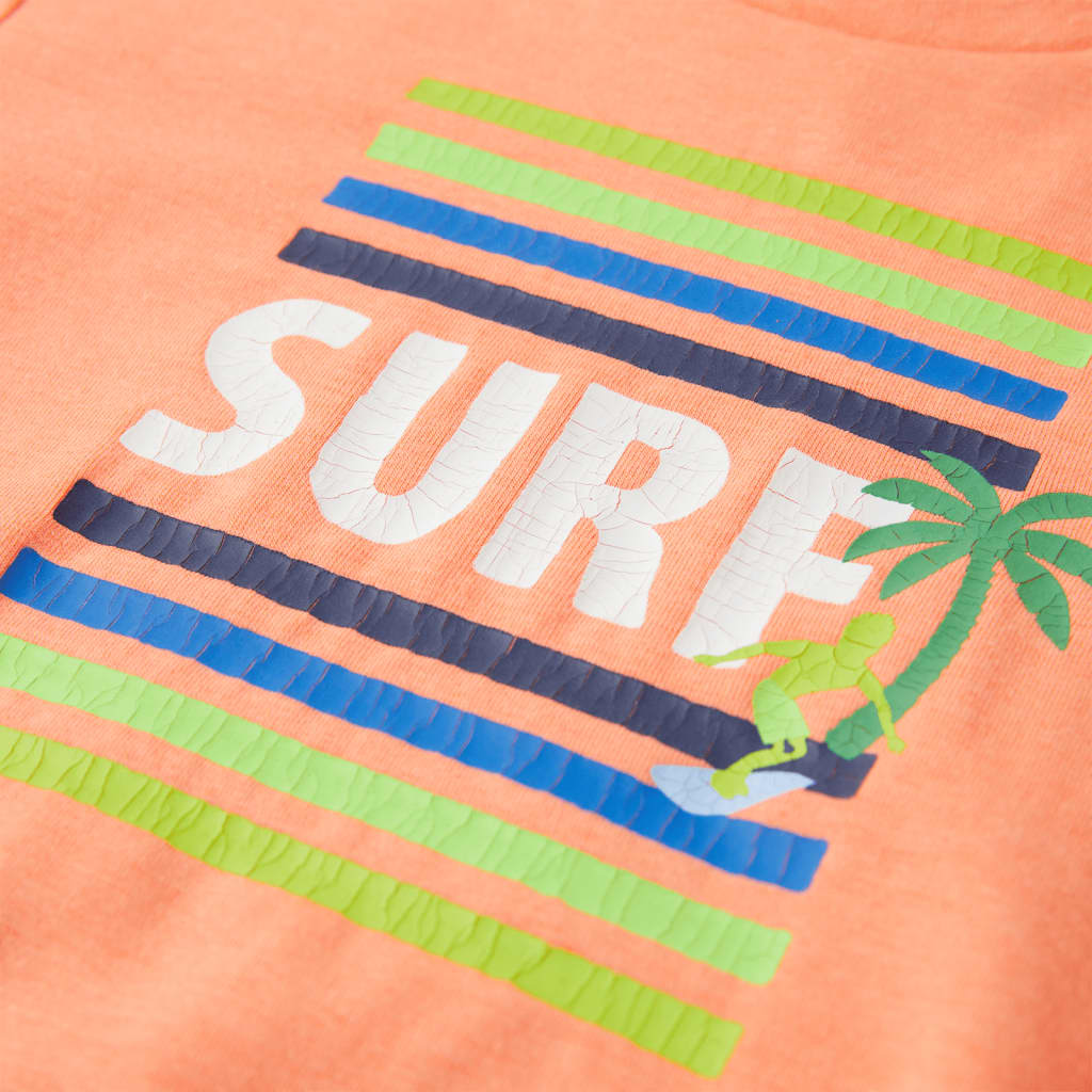 T-shirt para criança laranja-néon 140