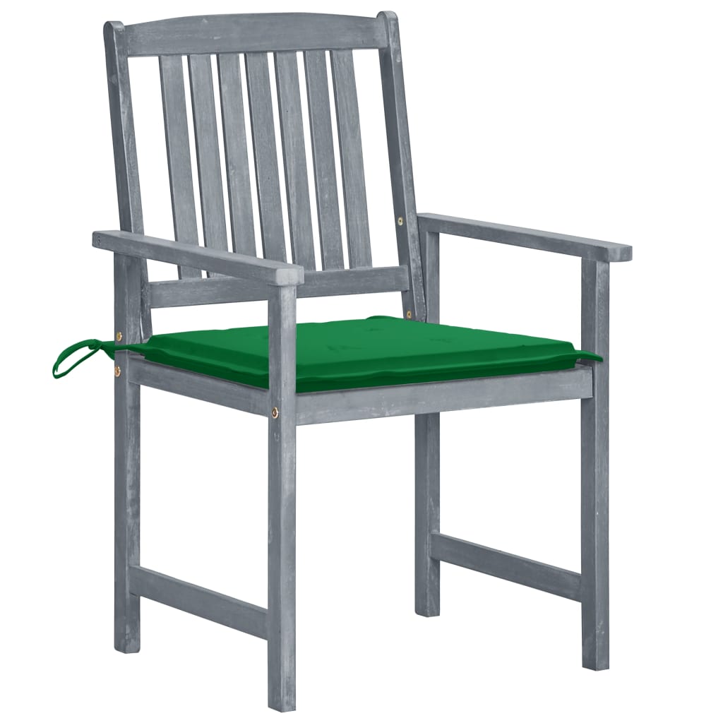 Cadeiras de jardim c/ almofadões 6 pcs acácia maciça cinzento