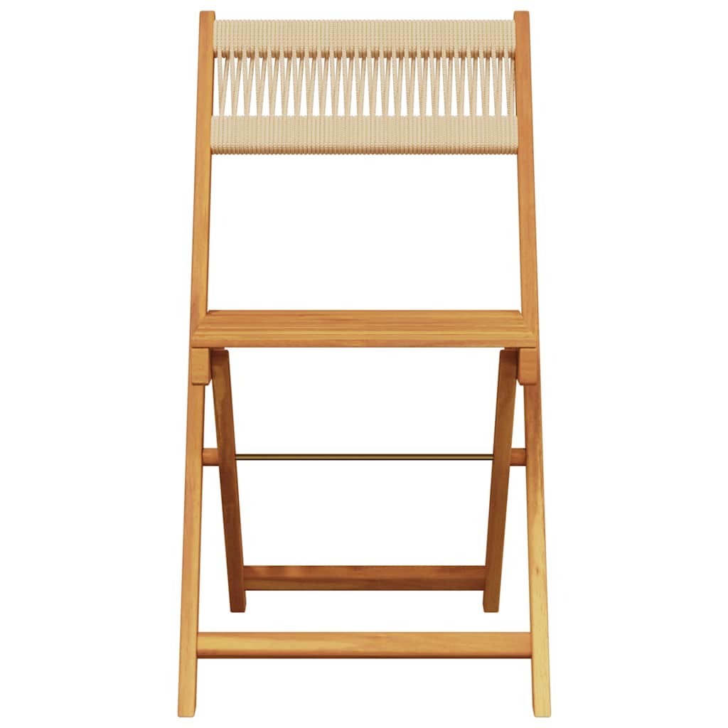 3 Pcs conjunto de bistrô polipropileno/madeira maciça bege