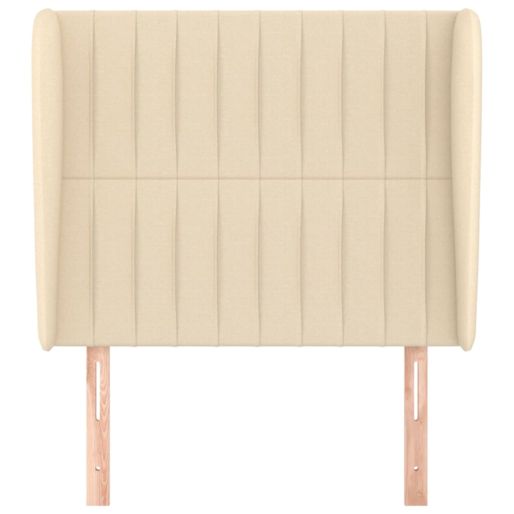 Cabeceira de cama c/ abas tecido 93x23x118/128 cm creme