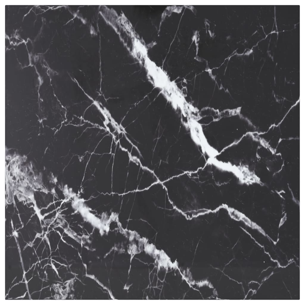Tampo mesa 80x80 cm 6 mm vidro temperado design mármore preto