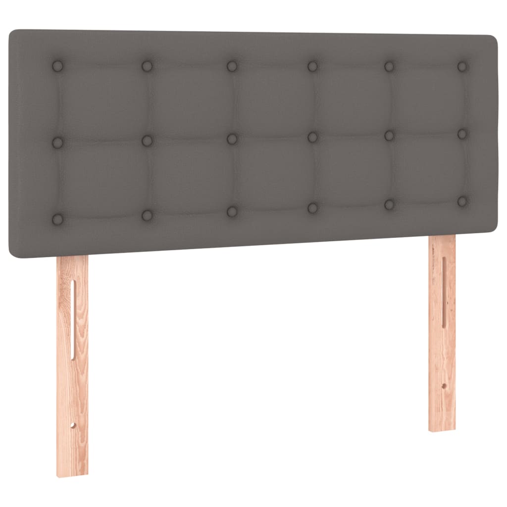 Cabeceira de cama c/ LED 80x5x78/88cm couro artificial cinzento