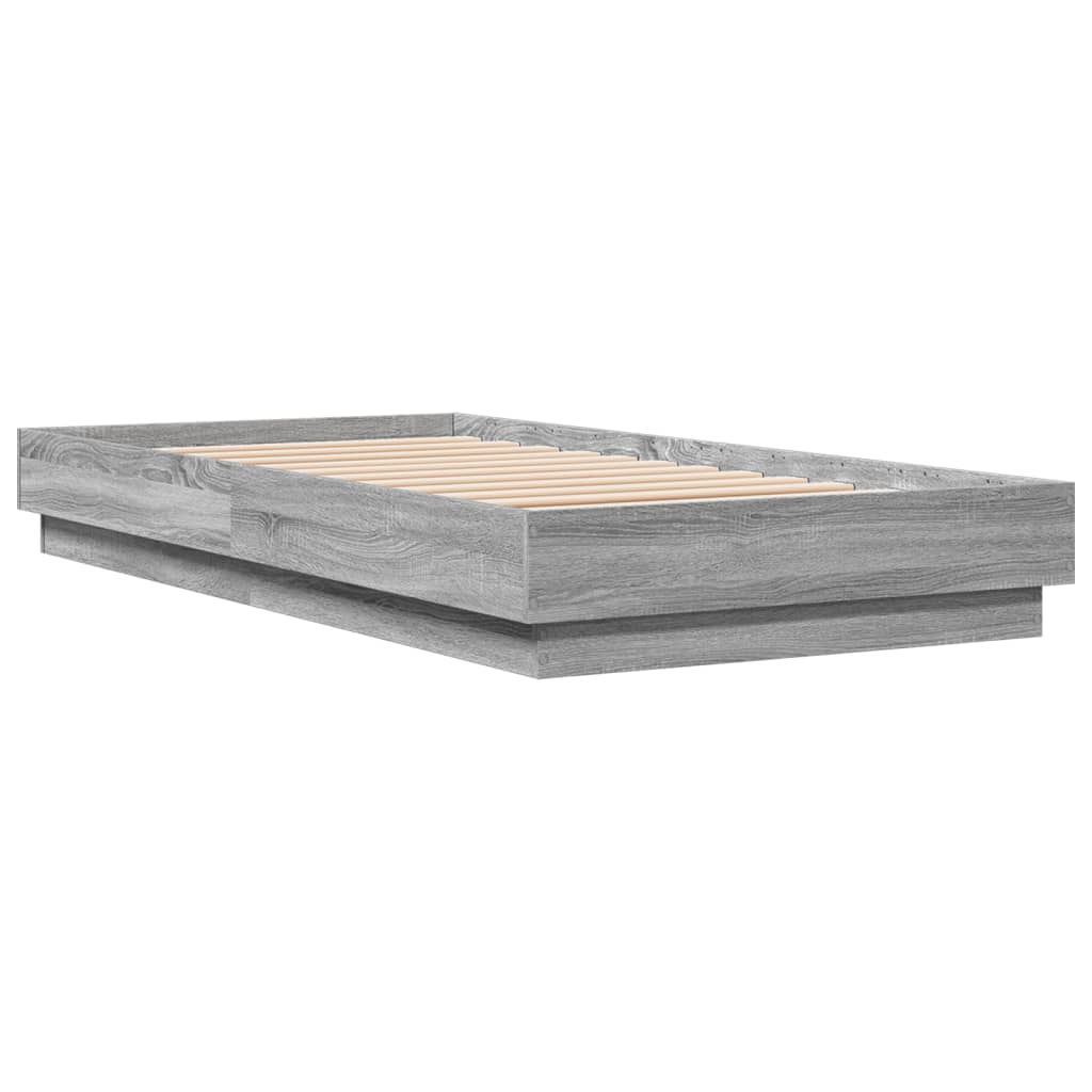 Estrutura cama 75x190 cm derivados de madeira cinzento sonoma