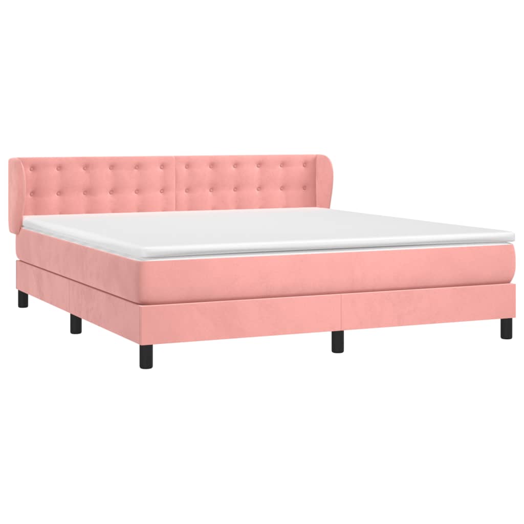 Cama com molas/colchão 180x200 cm veludo rosa