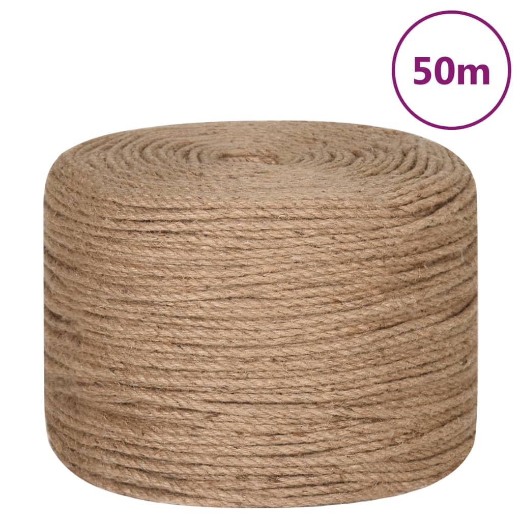 Corda de juta com 50 m de comprimento e 4 mm de espessura
