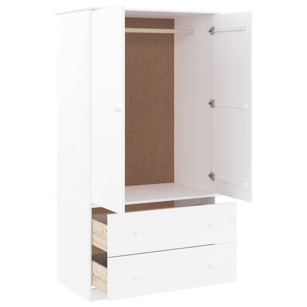 Roupeiro alta 90x55x170 cm madeira de pinho maciça branco