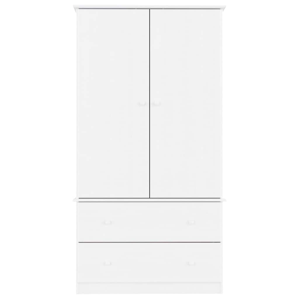 Roupeiro alta 90x55x170 cm madeira de pinho maciça branco