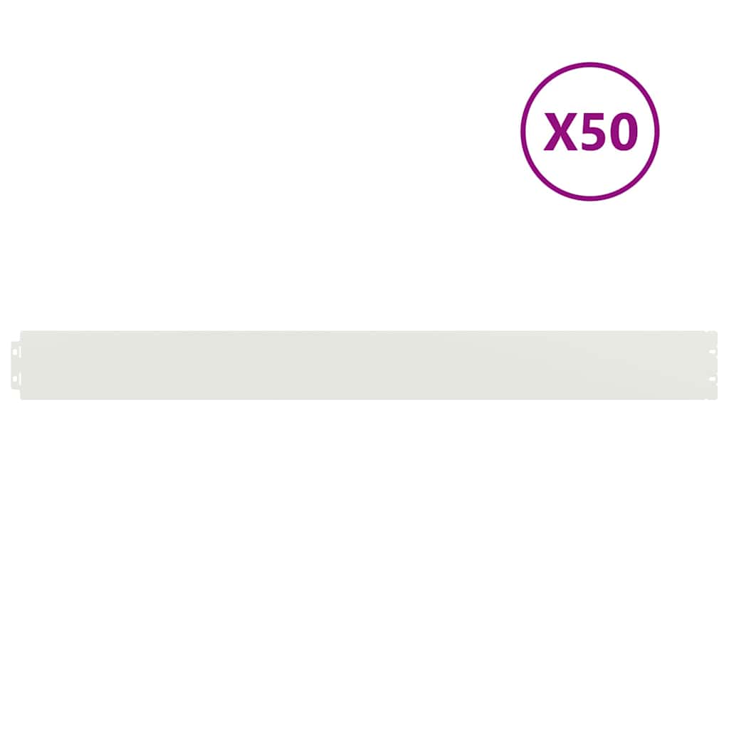 Orlas de relva 50 pcs branco 10x103 cm aço laminado a frio