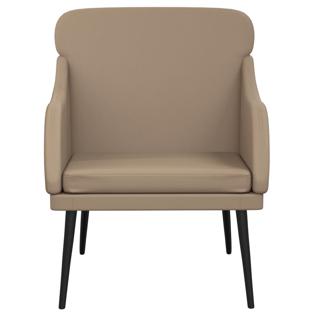Cadeira c/ apoio braços 63x76x80 cm couro artificial cappuccino