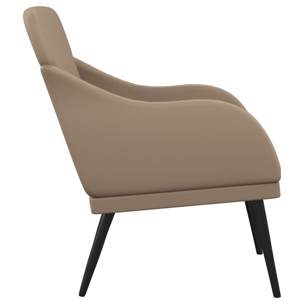 Cadeira c/ apoio braços 63x76x80 cm couro artificial cappuccino