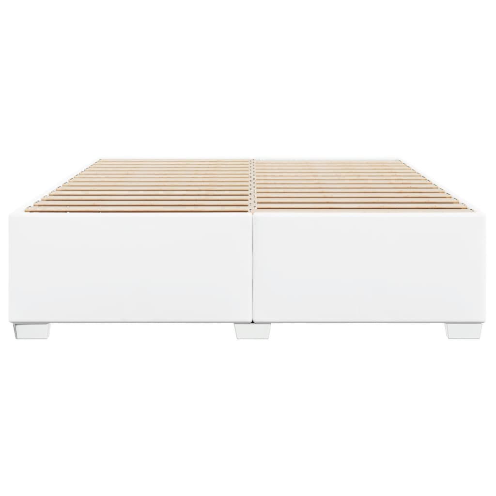 Estrutura de cama 180x200cm couro artificial branco