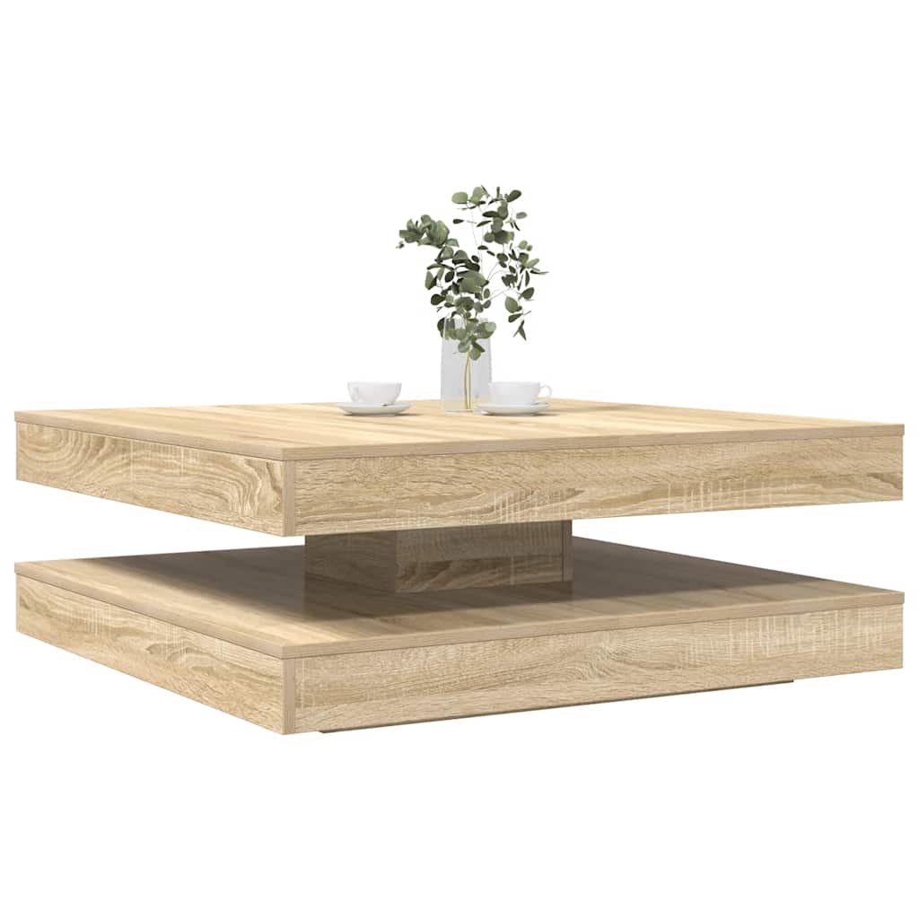 Mesa de centro rotativa a 360graus 90x90x34,5cm carvalho sonoma