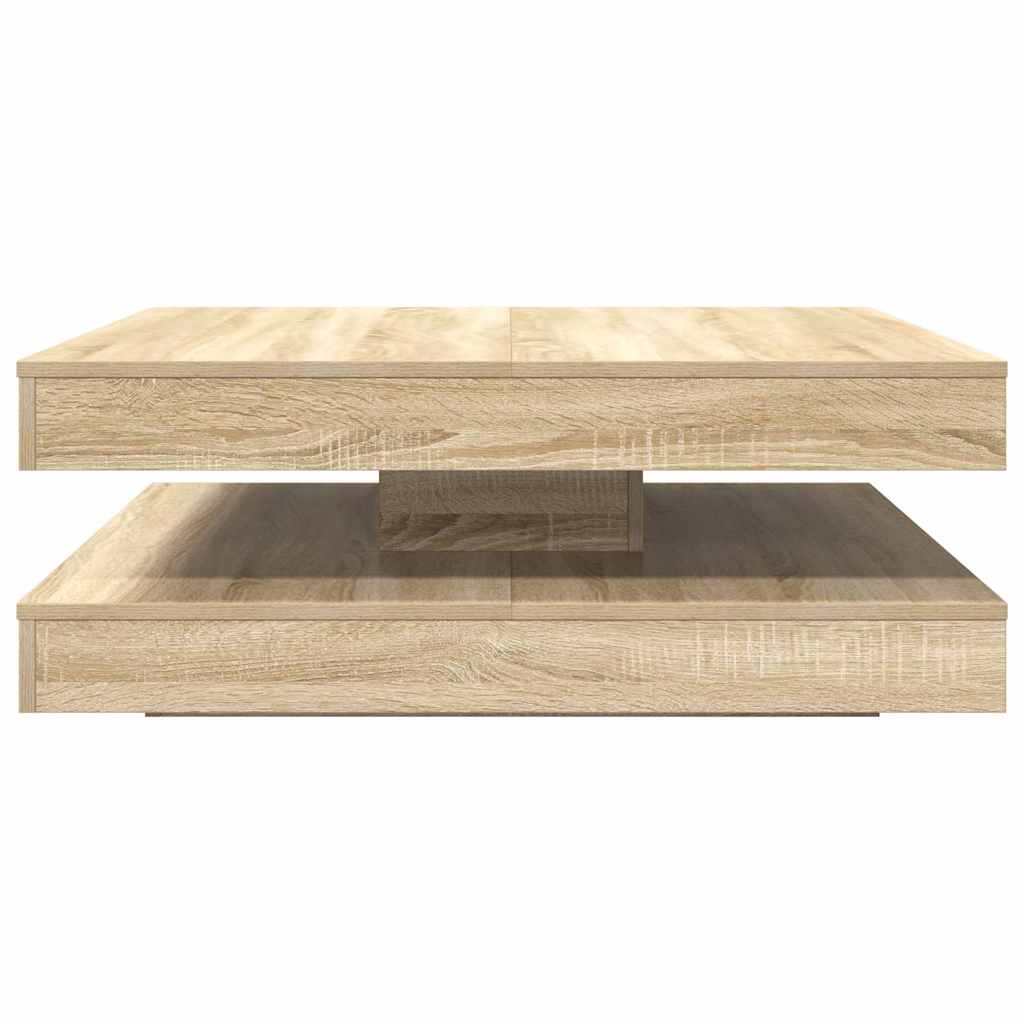 Mesa de centro rotativa a 360graus 90x90x34,5cm carvalho sonoma