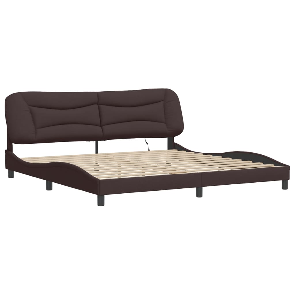 Estrutura de cama com LED sem colchão hvar 200x200 cm tecido