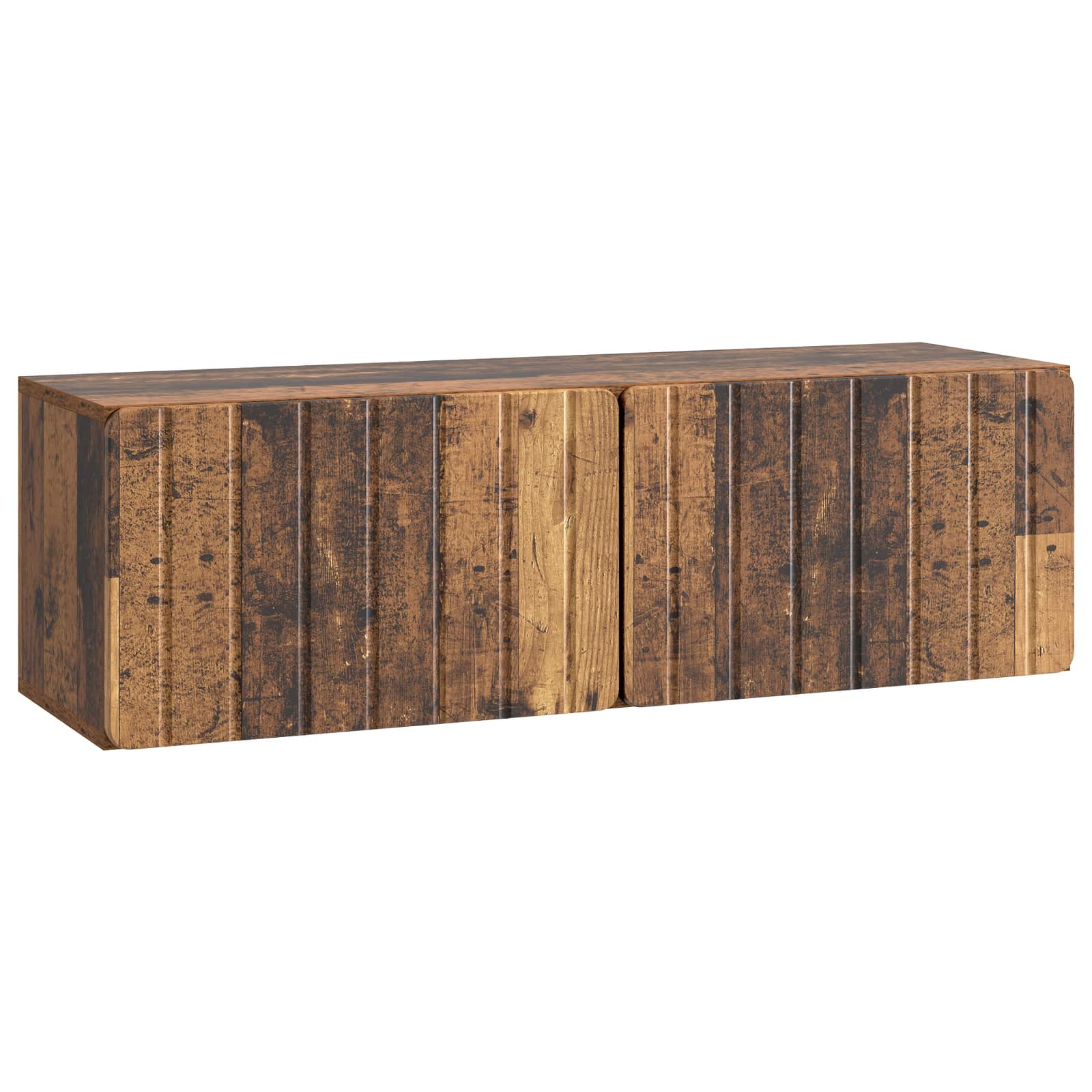 Gabinete de TV de parede 98 x 31 x 30 cm madeira antiga
