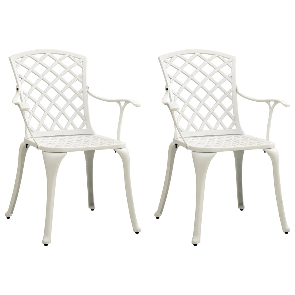 Cadeiras de jardim 2 pcs alumínio fundido branco