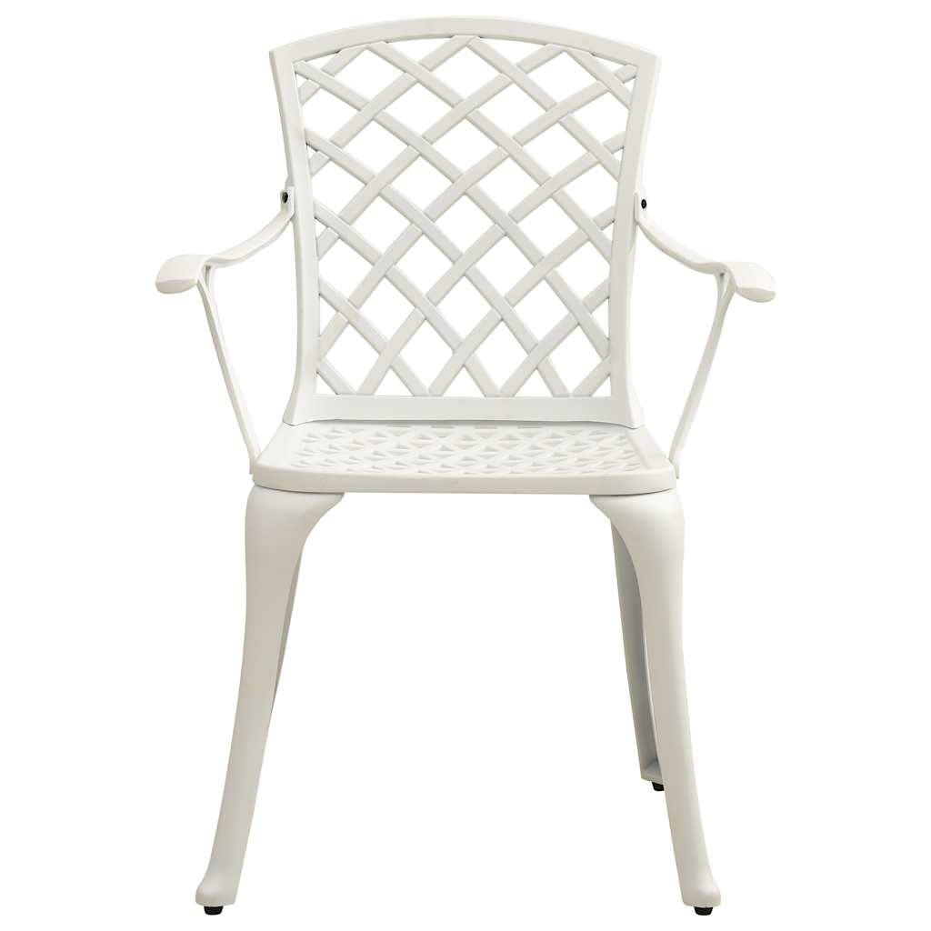 Cadeiras de jardim 2 pcs alumínio fundido branco