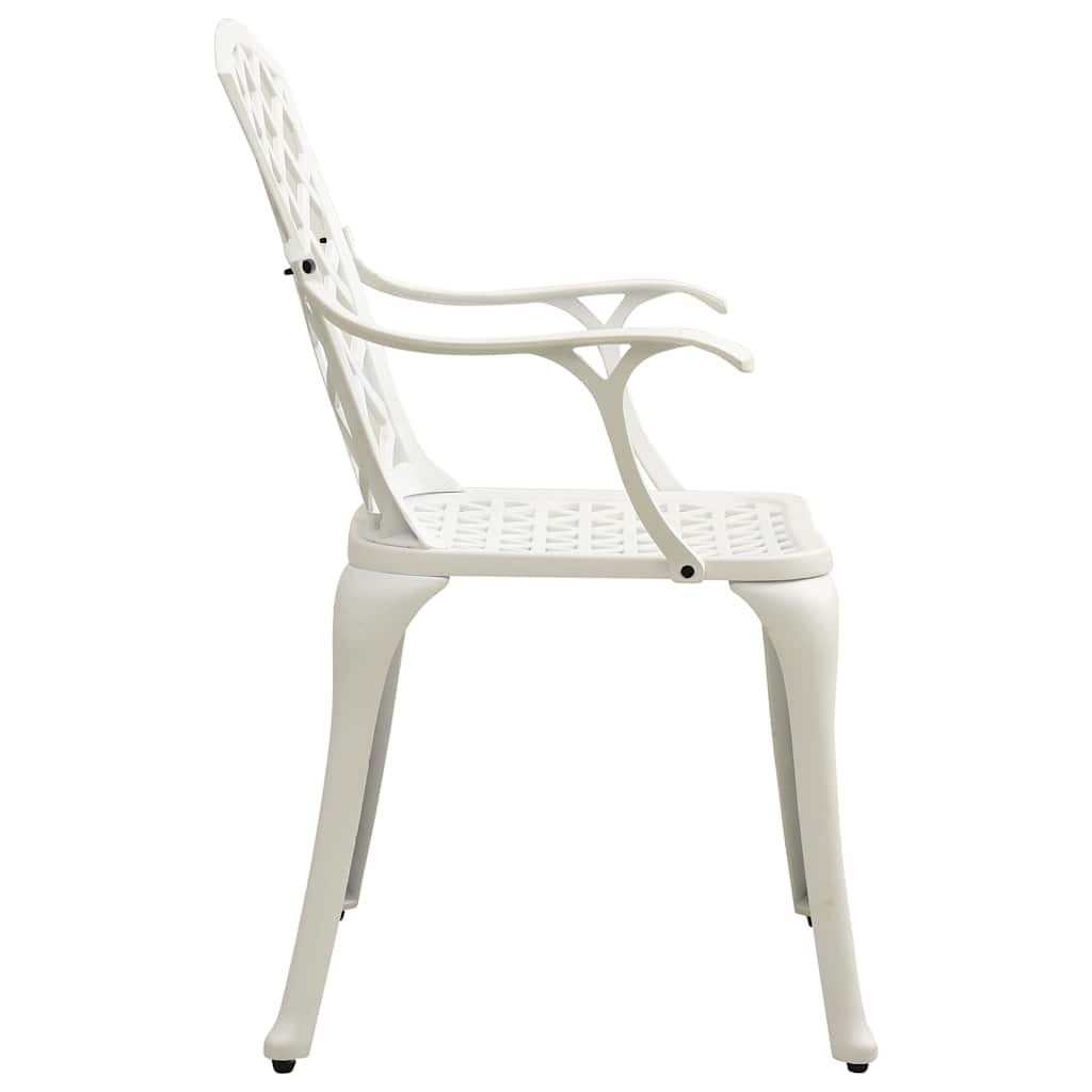 Cadeiras de jardim 2 pcs alumínio fundido branco