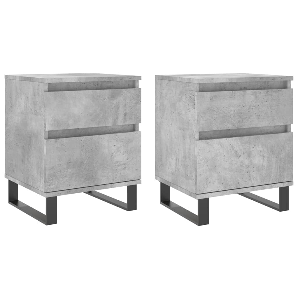 Mesas de cabeceira 2 pcs derivados de madeira cinzento cimento