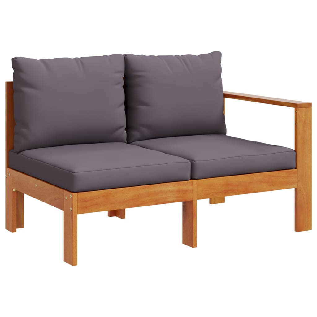 4 Pcs conjunto de sofás de jardim com almofadões acácia maciça