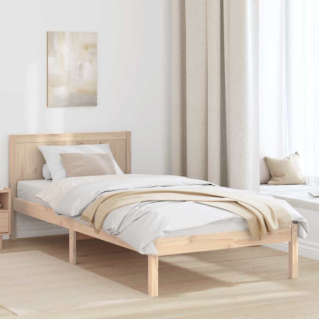 Estrutura da cama castanho 100 x 200 cm madeira de pinho maciça