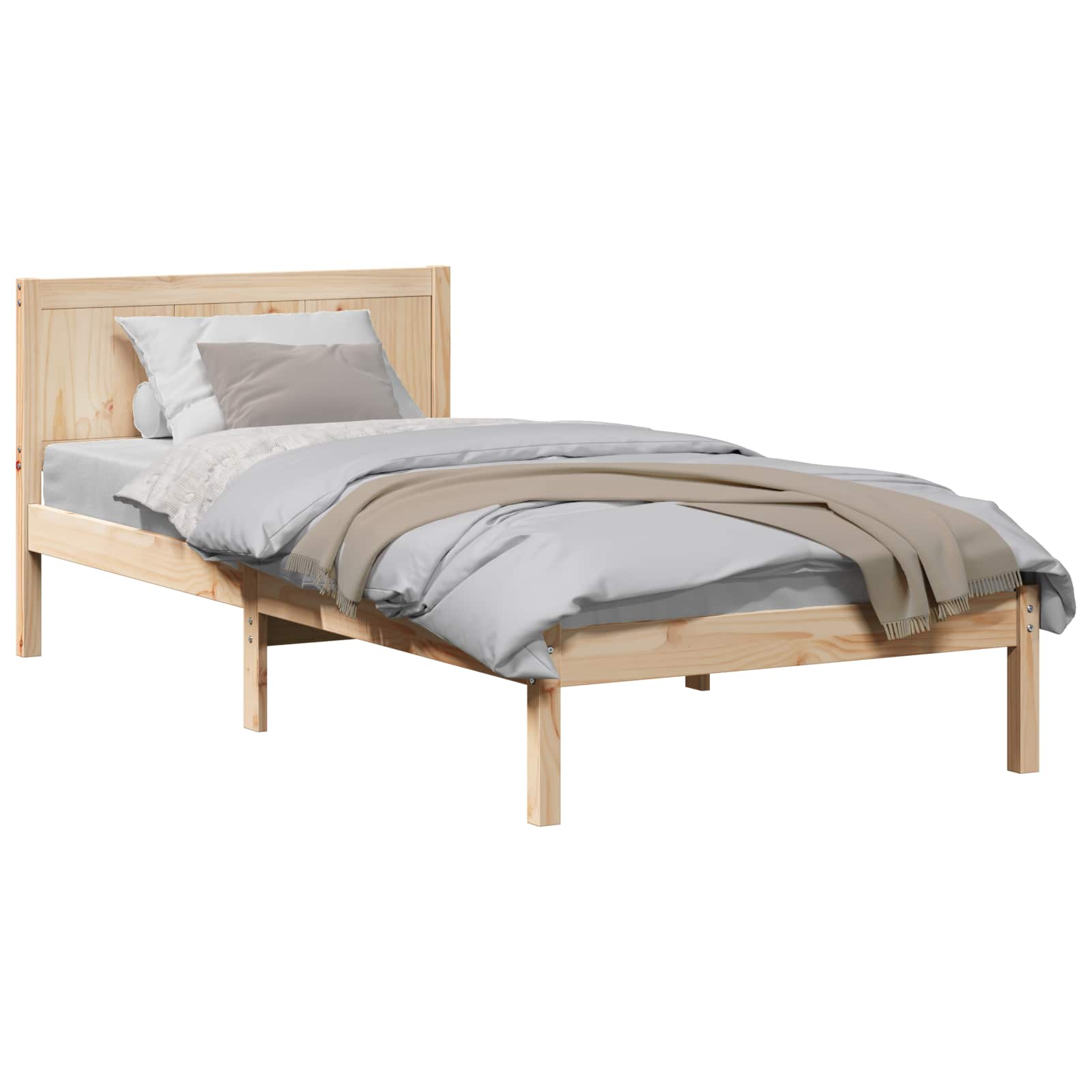 Estrutura da cama castanho 100 x 200 cm madeira de pinho maciça